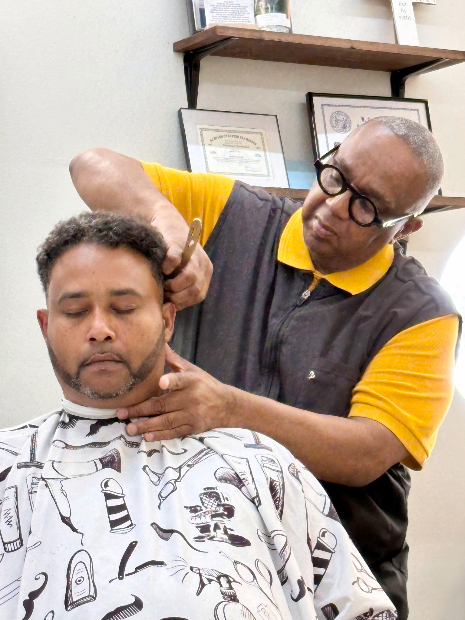 Barber haircut at Faded Up Barber Shop in Knightdale NC